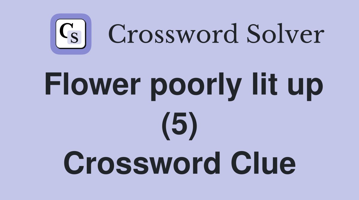 Flower poorly lit up (5) Crossword Clue