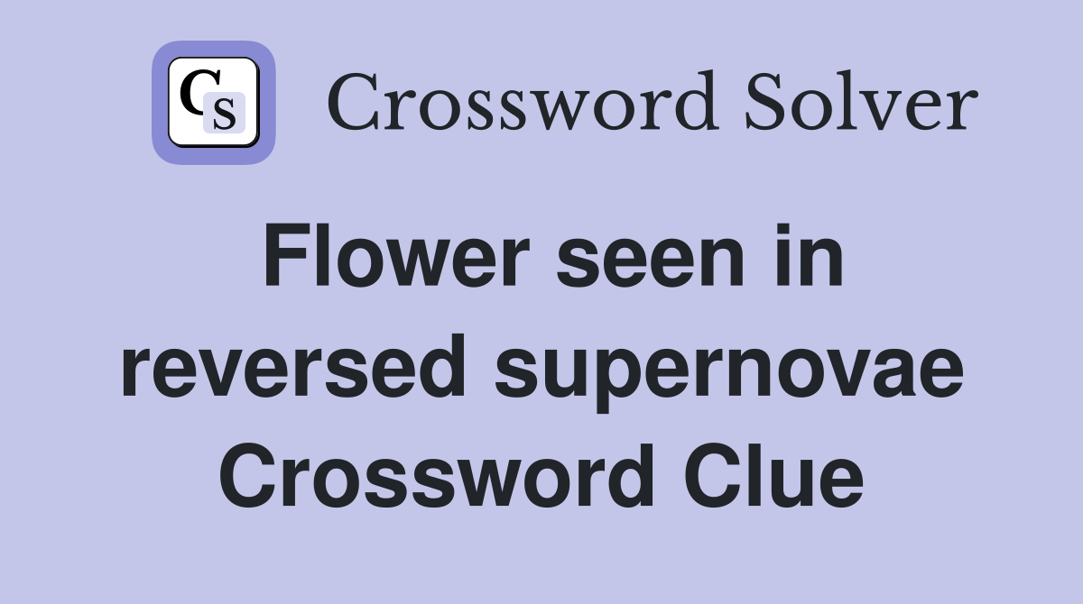 Flower seen in reversed supernovae Crossword Clue