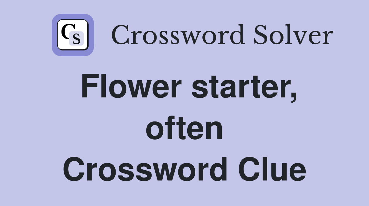Flower starter, often Crossword Clue
