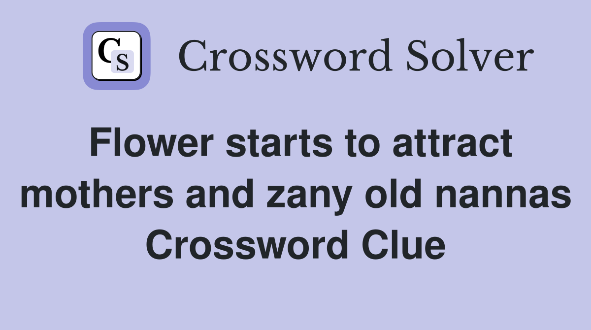 Flower starts to attract mothers and zany old nannas Crossword Clue