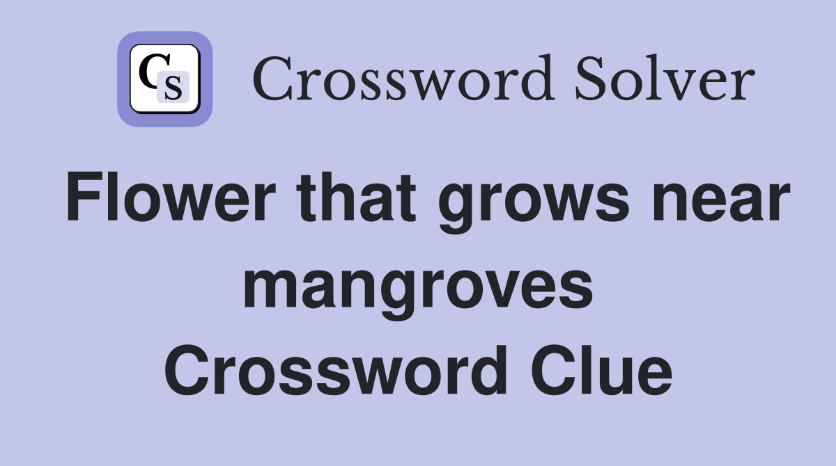 Flower that grows near mangroves Crossword Clue