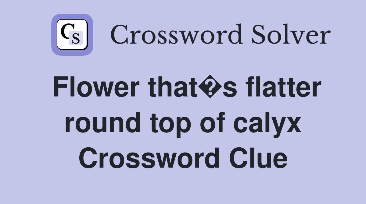 Flower that�s flatter round top of calyx Crossword Clue