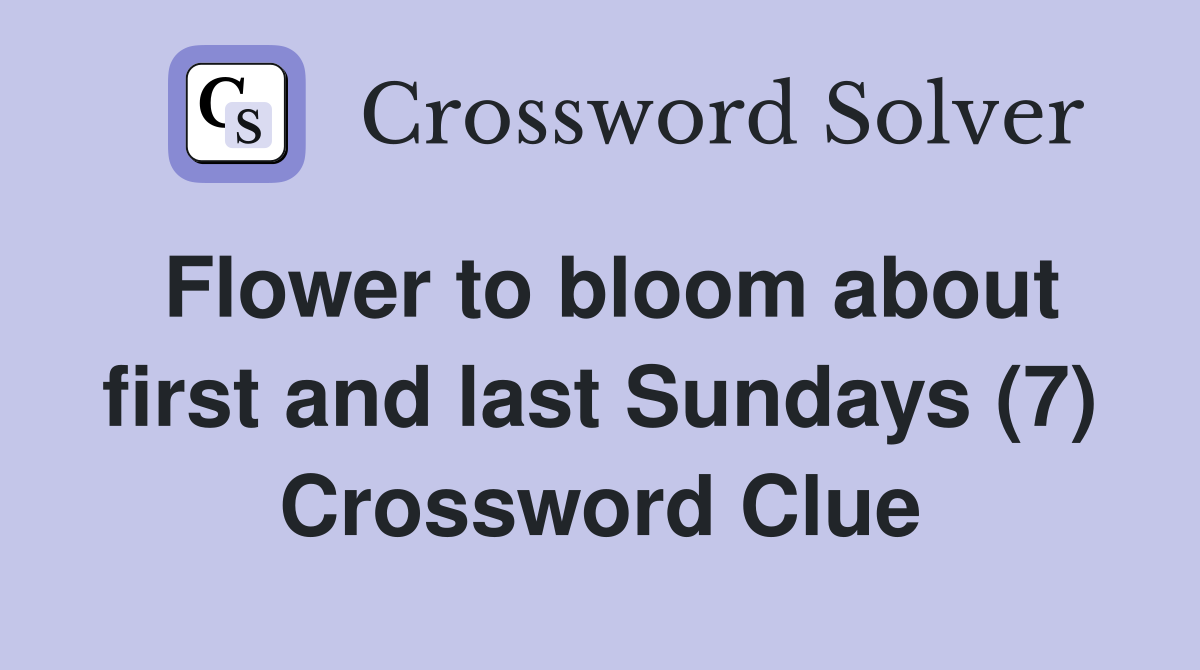 Flower to bloom about first and last Sundays (7) Crossword Clue
