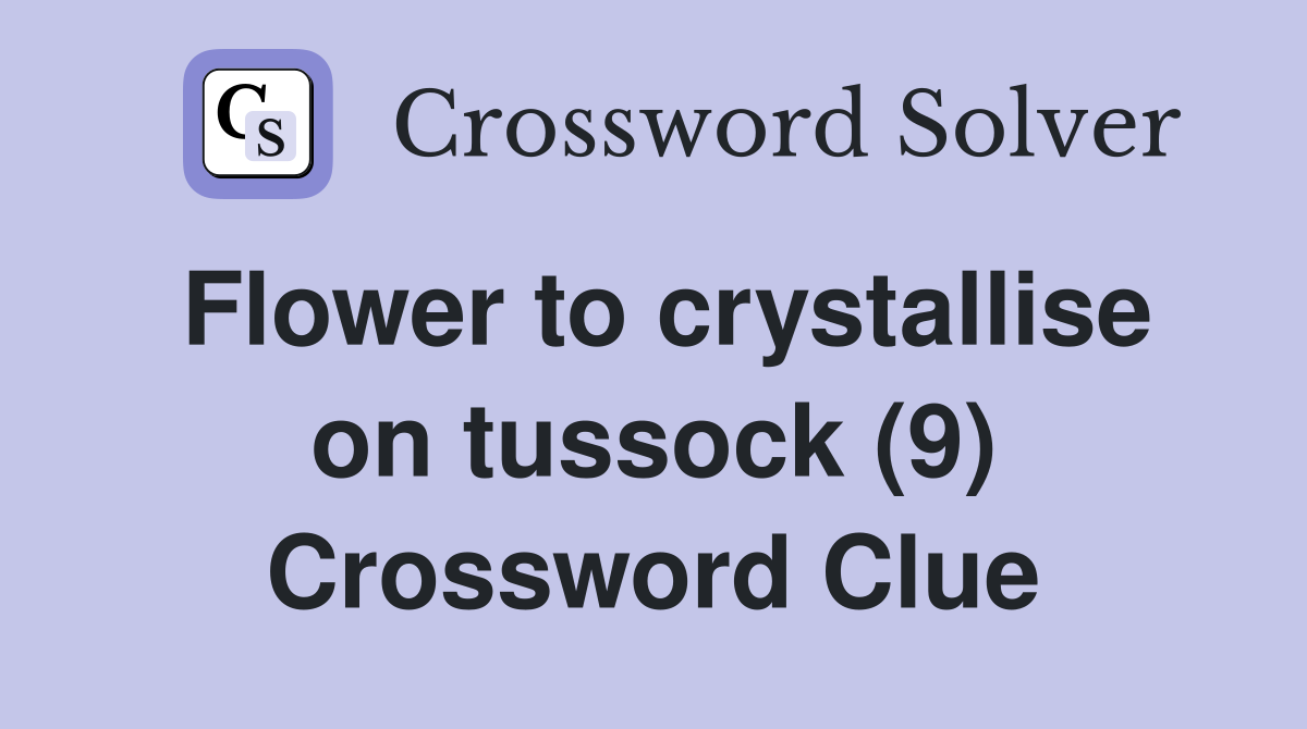 Flower to crystallise on tussock (9) Crossword Clue