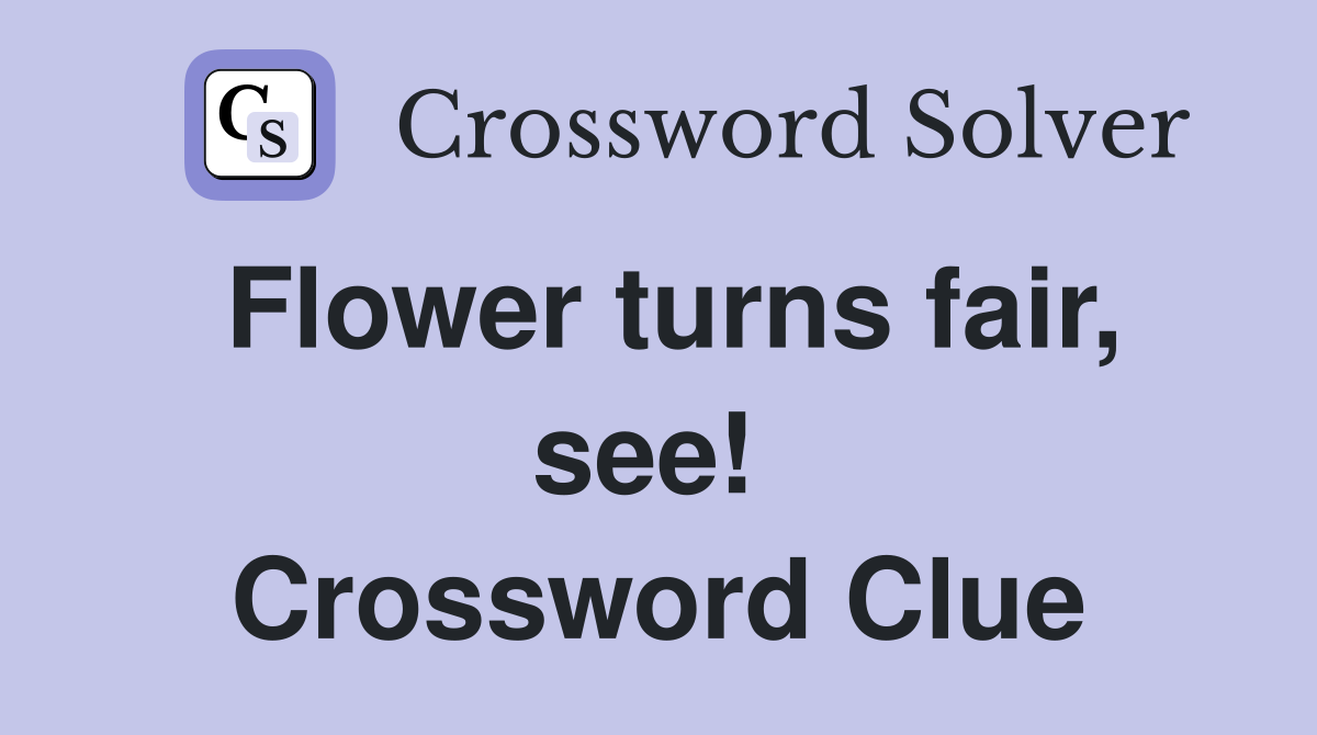Flower turns fair, see!  Crossword Clue