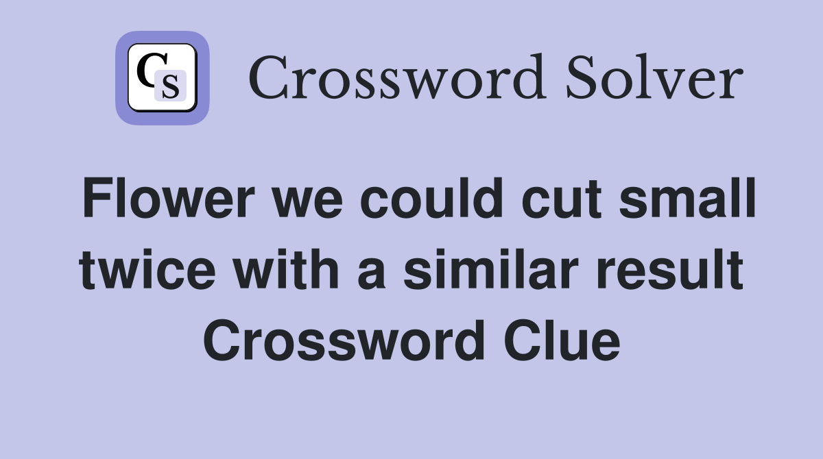 Flower we could cut small twice with a similar result Crossword Clue