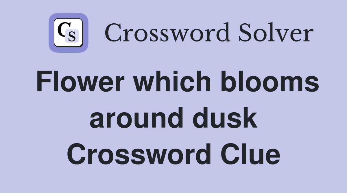 Flower which blooms around dusk Crossword Clue