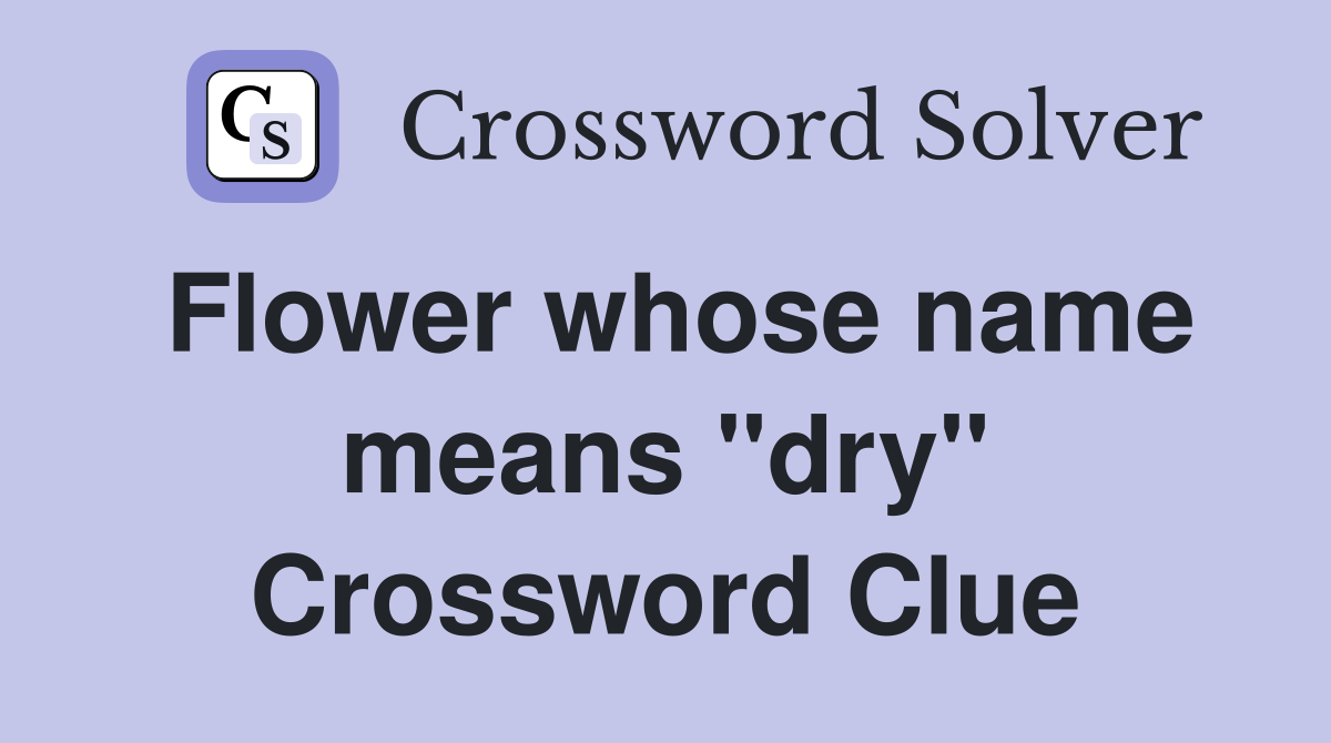 Flower whose name means "dry" Crossword Clue