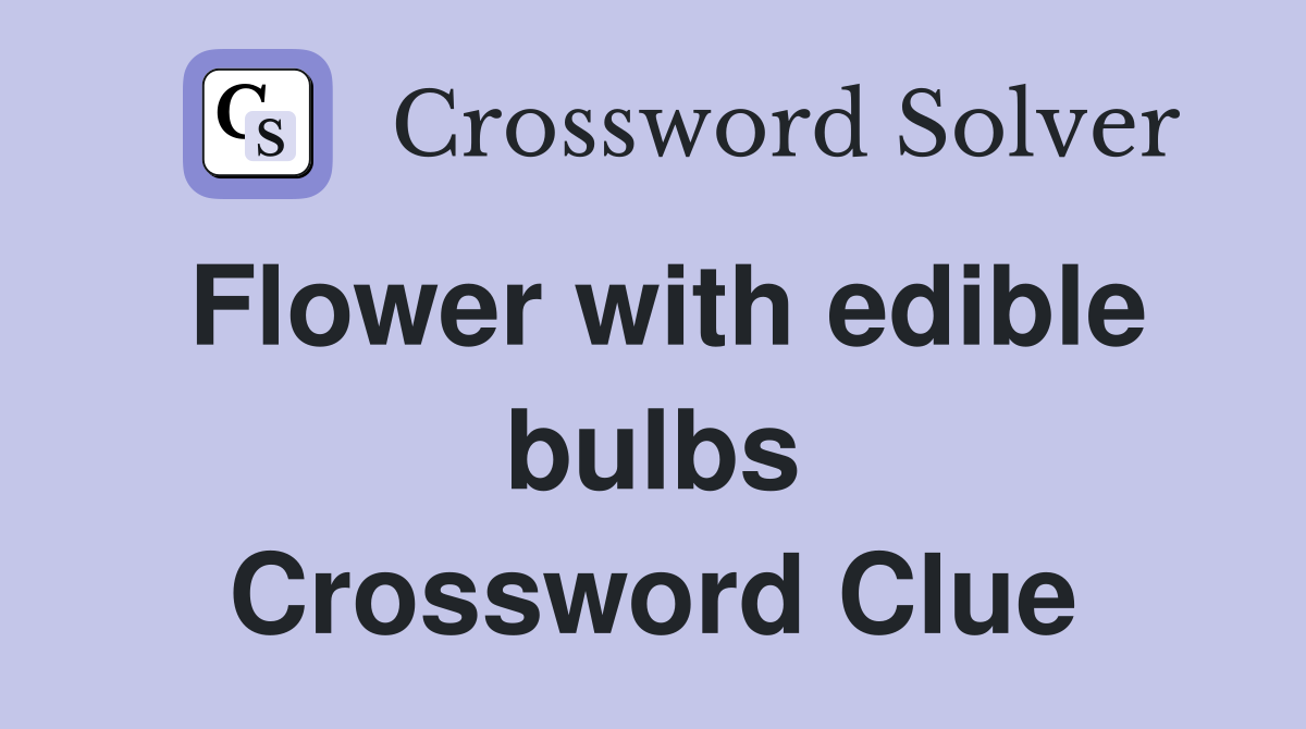 Flower with edible bulbs Crossword Clue