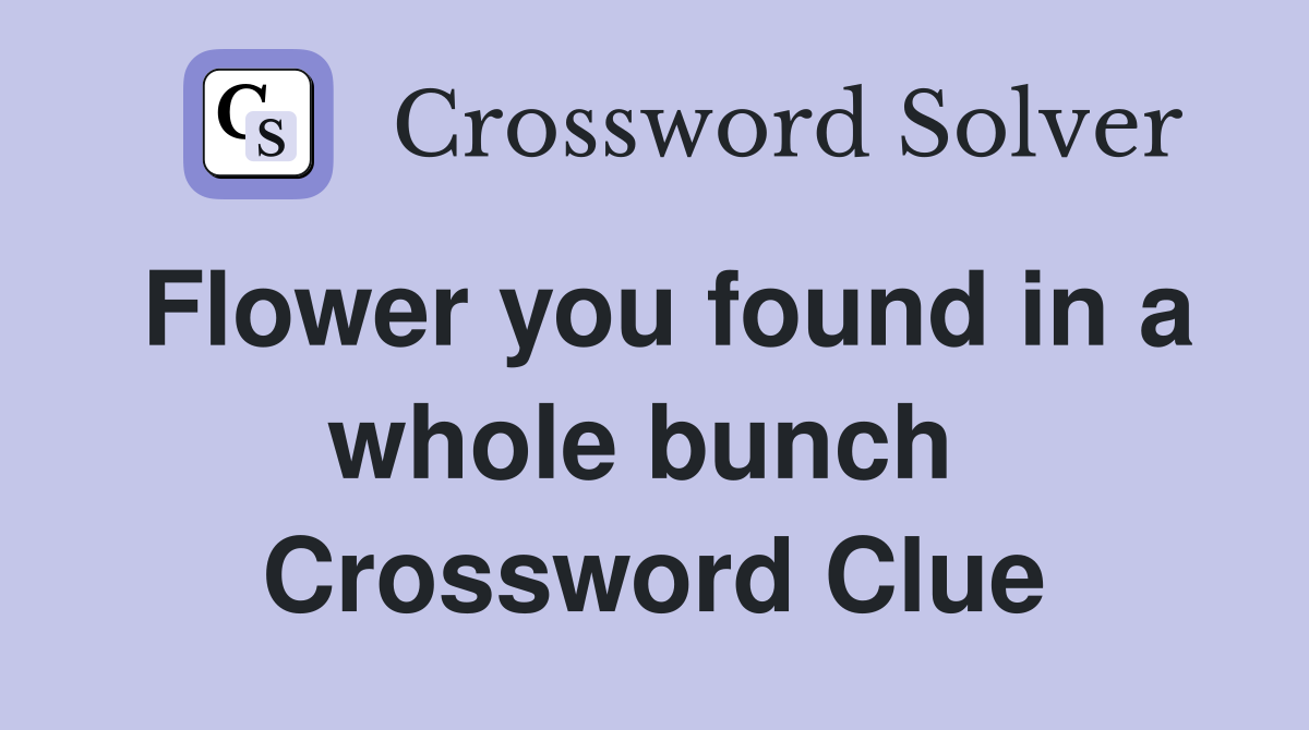 Flower you found in a whole bunch  Crossword Clue