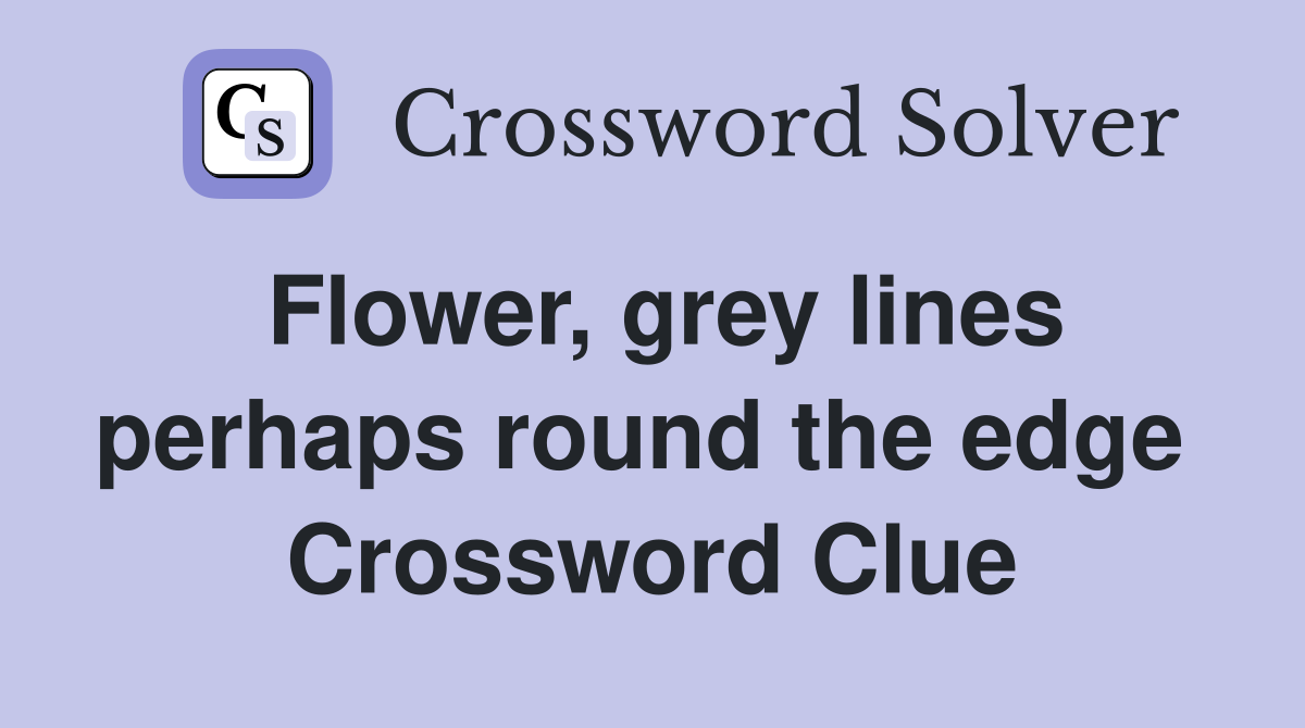 Flower, grey lines perhaps round the edge  Crossword Clue