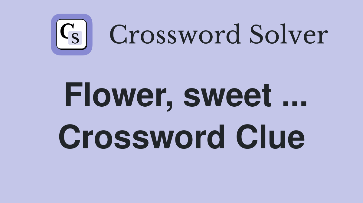 Flower, sweet ... Crossword Clue