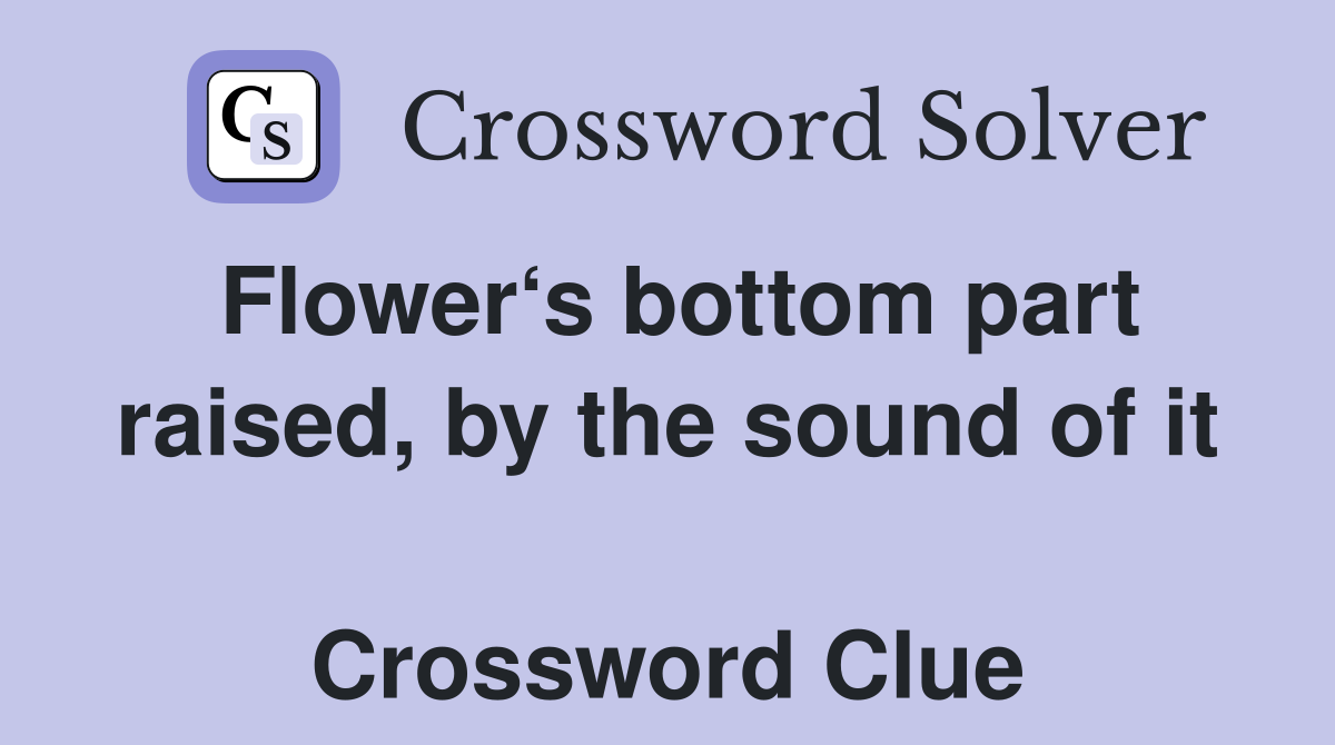 Flower‘s bottom part raised, by the sound of it  Crossword Clue