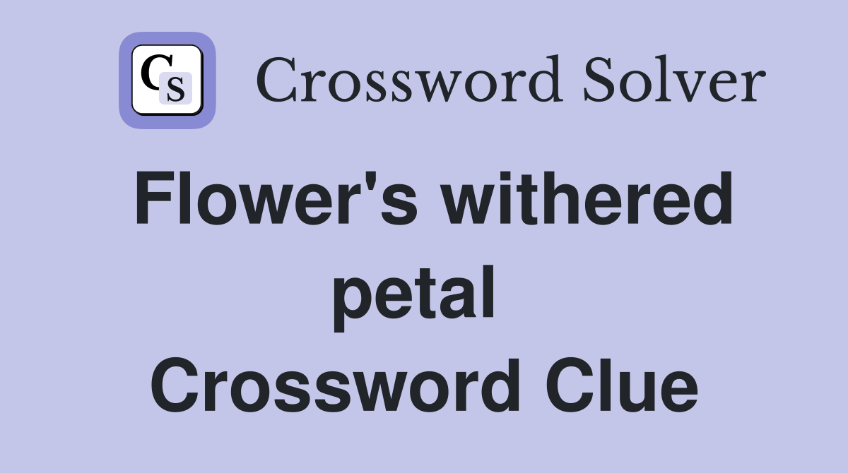 Flower's withered petal  Crossword Clue