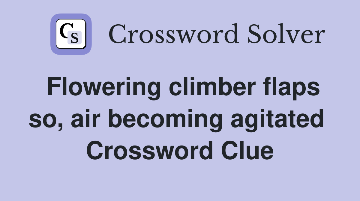 Flowering climber flaps so, air becoming agitated  Crossword Clue
