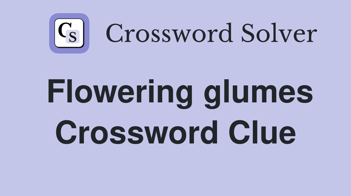 Flowering glumes Crossword Clue