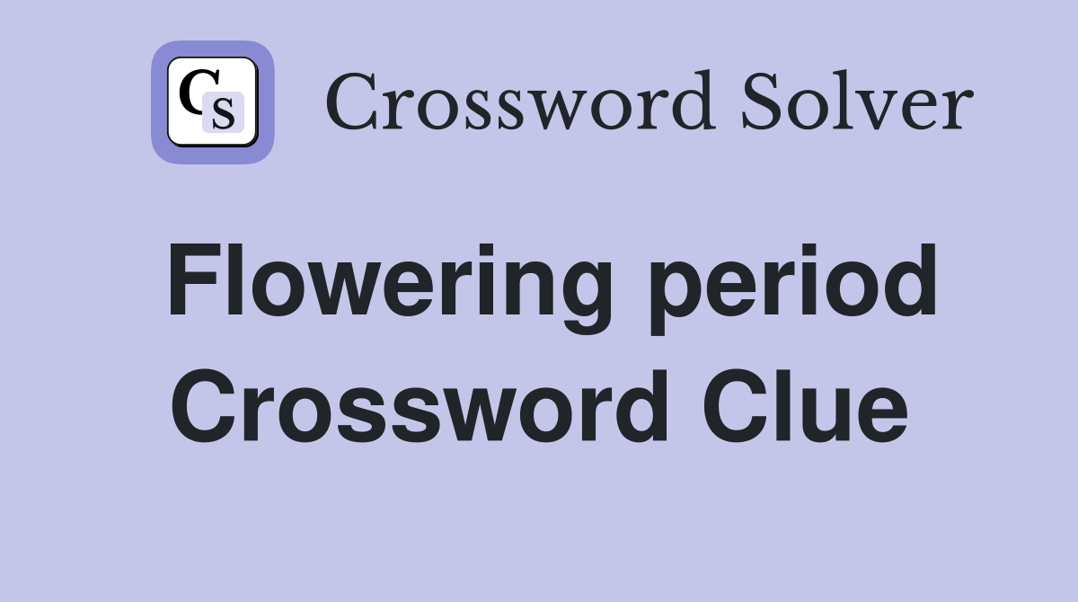 Flowering period Crossword Clue