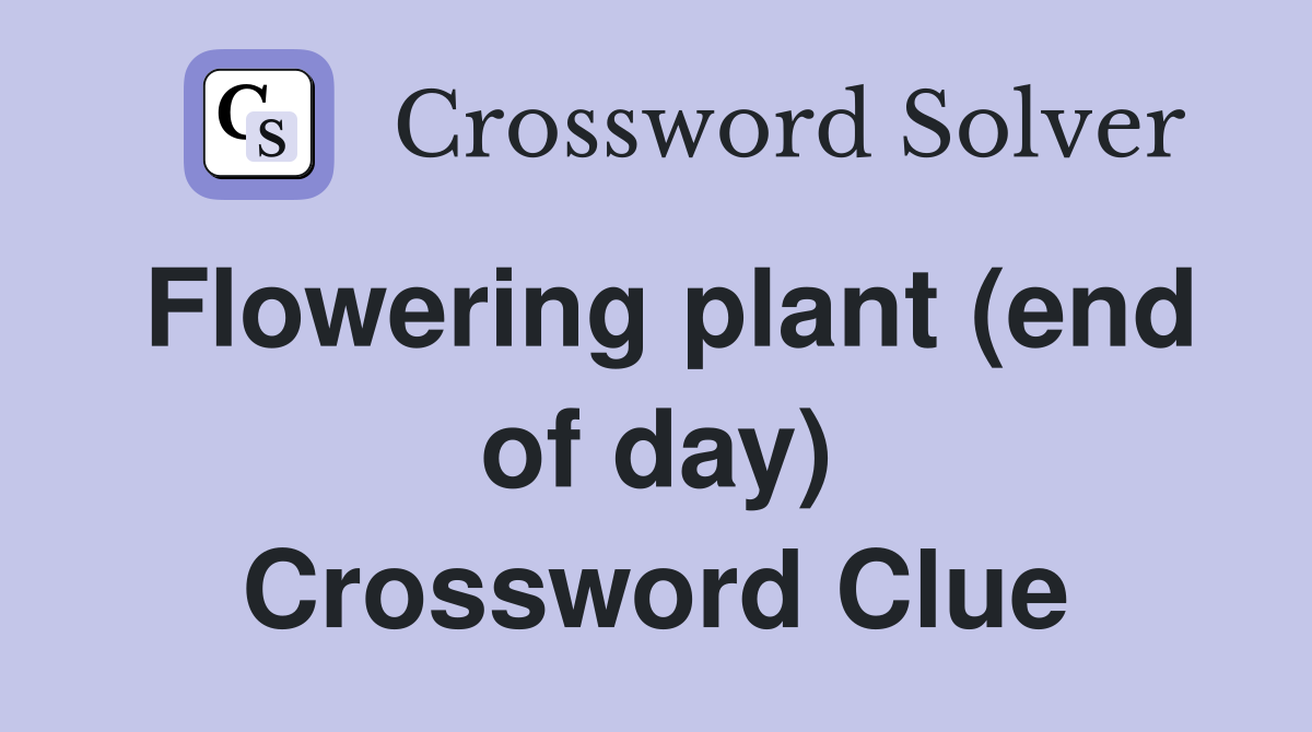 Flowering plant (end of day) Crossword Clue