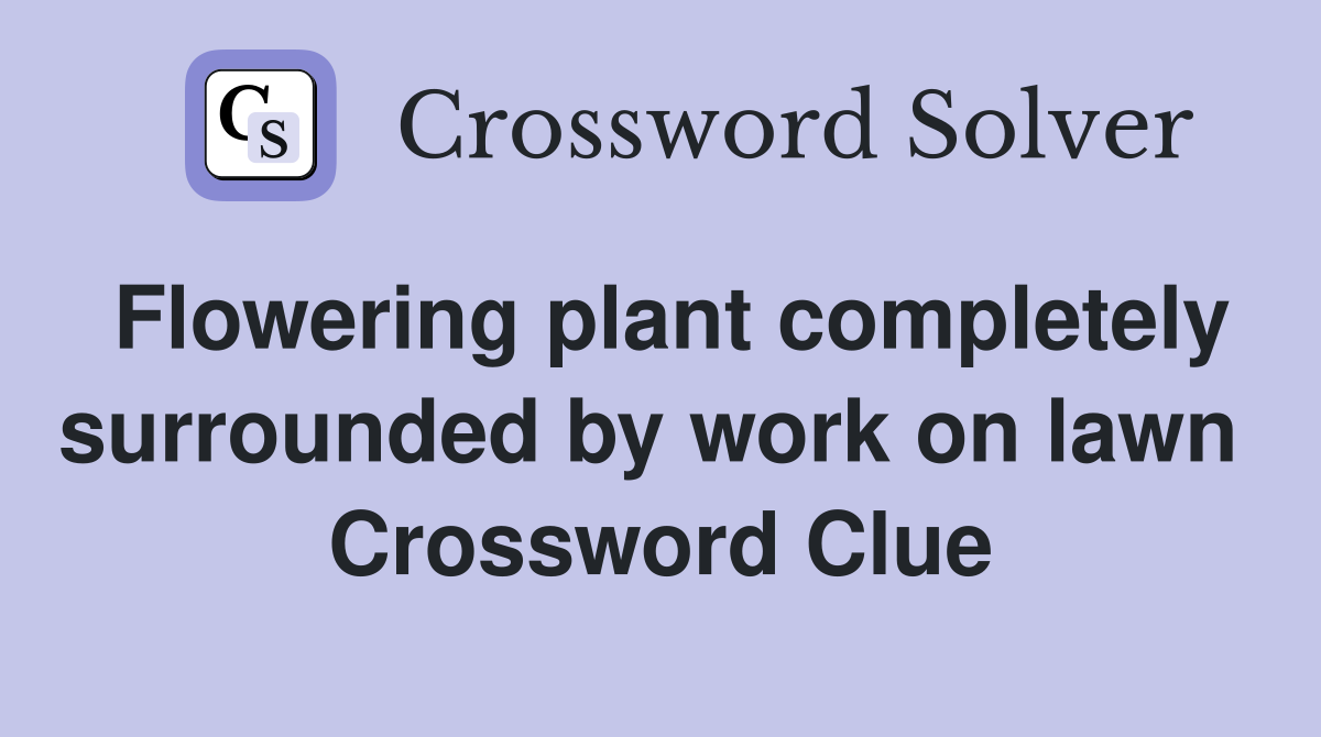 Flowering plant completely surrounded by work on lawn  Crossword Clue