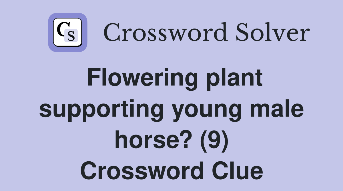 Flowering plant supporting young male horse? (9) Crossword Clue
