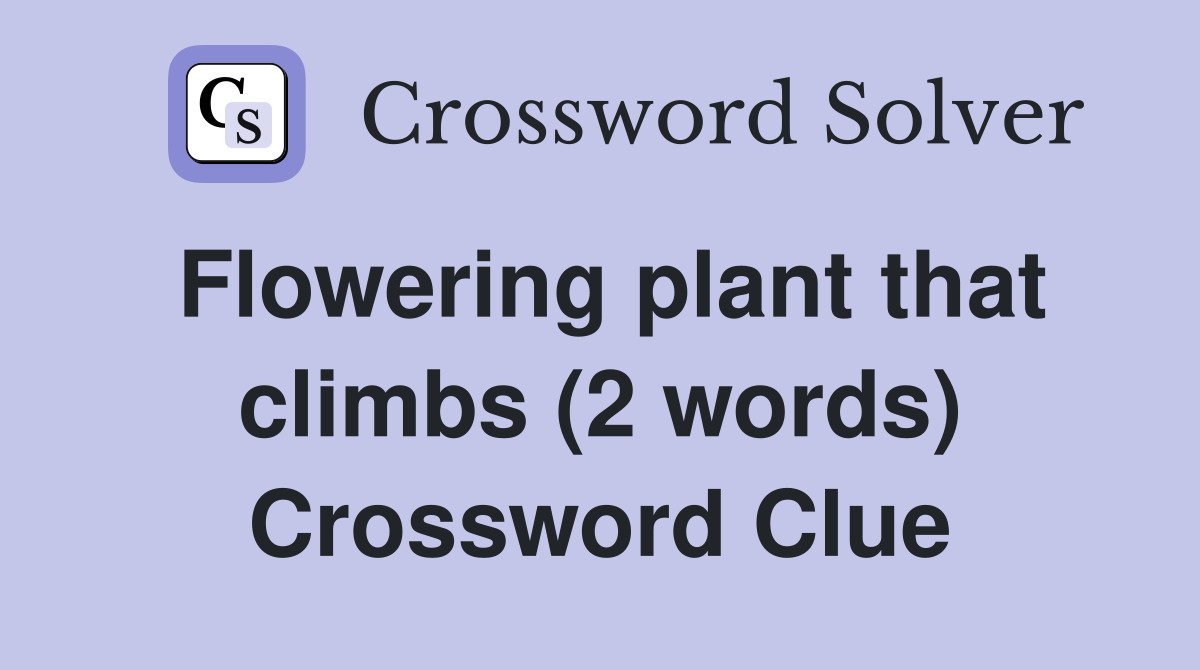 Flowering plant that climbs (2 words) Crossword Clue