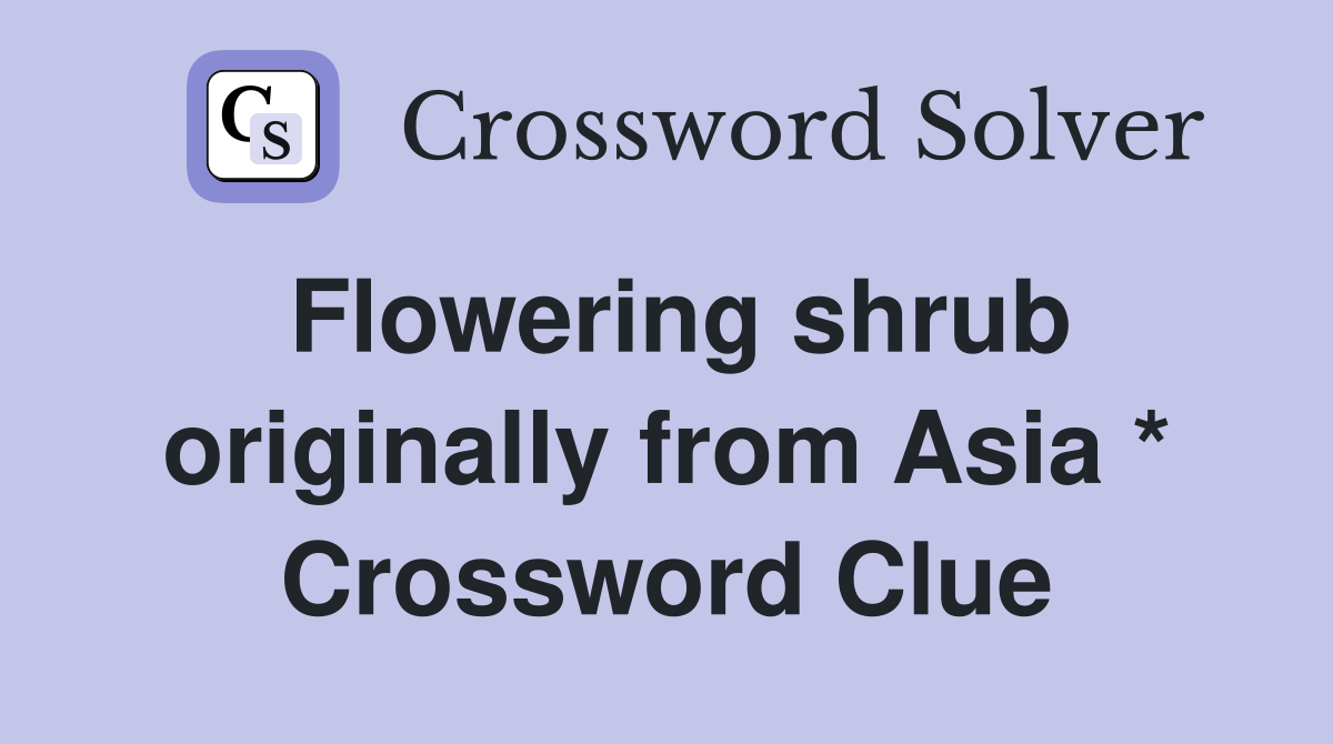 Flowering shrub originally from Asia * Crossword Clue