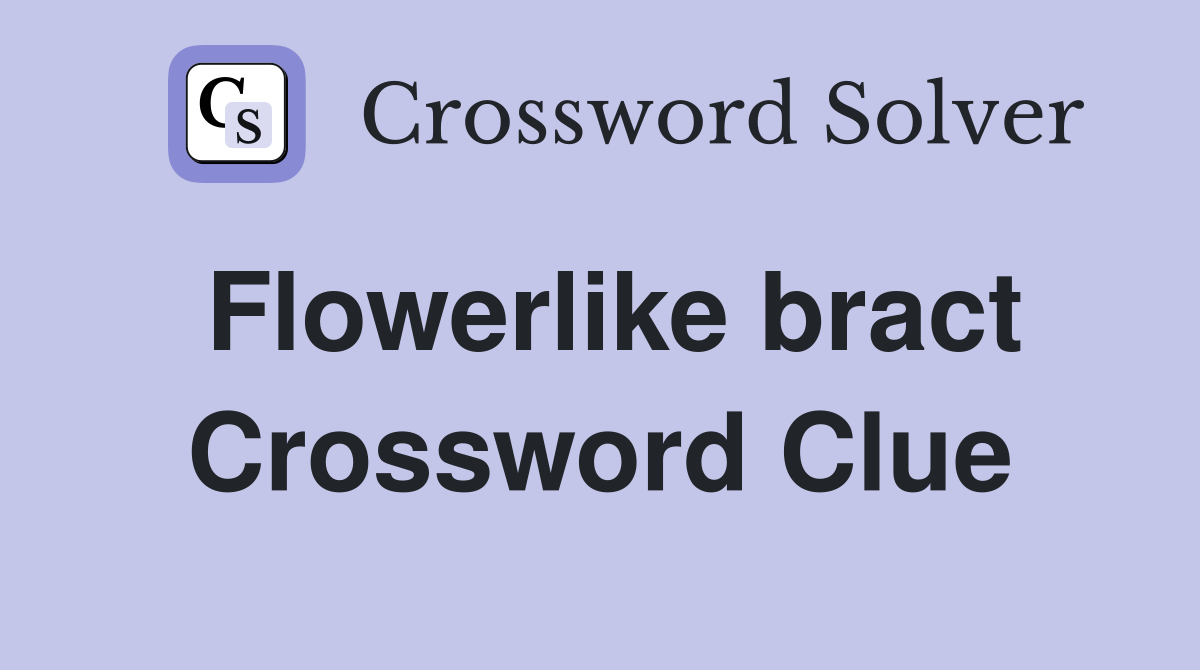 Flowerlike bract Crossword Clue