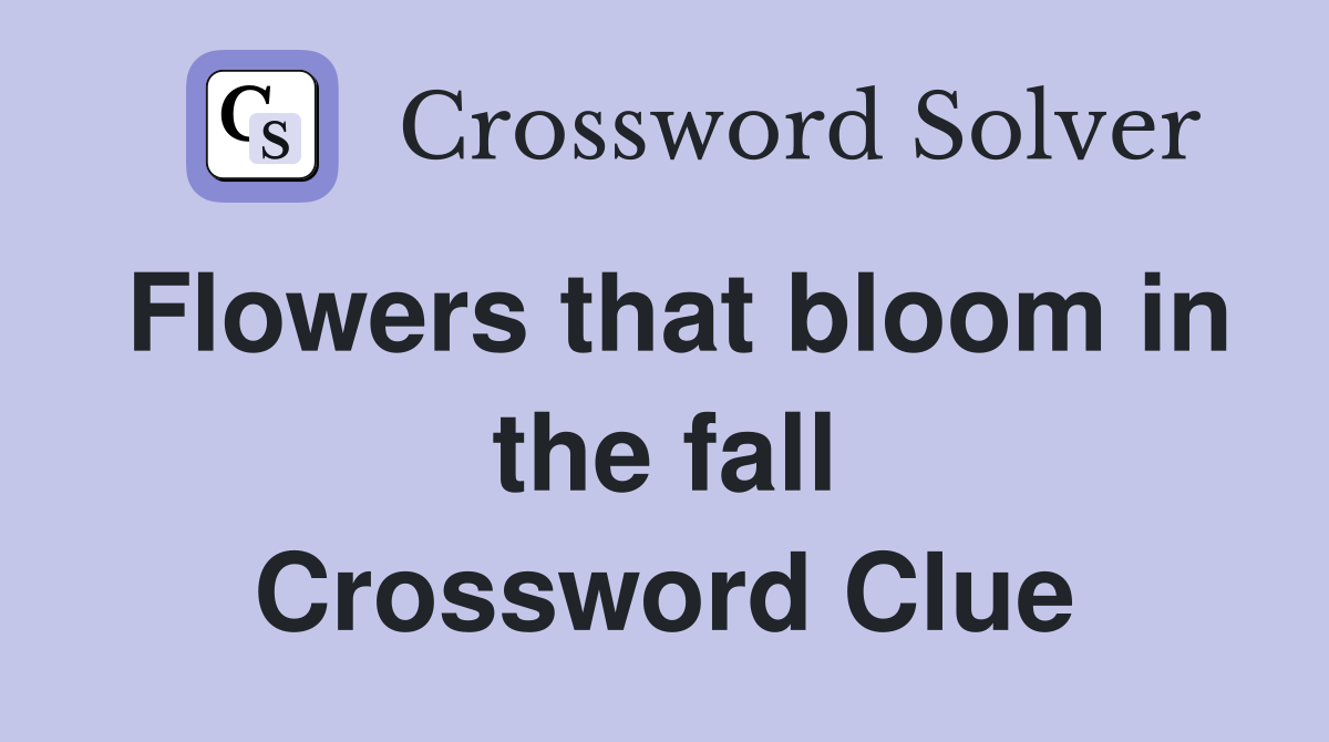 Flowers that bloom in the fall Crossword Clue