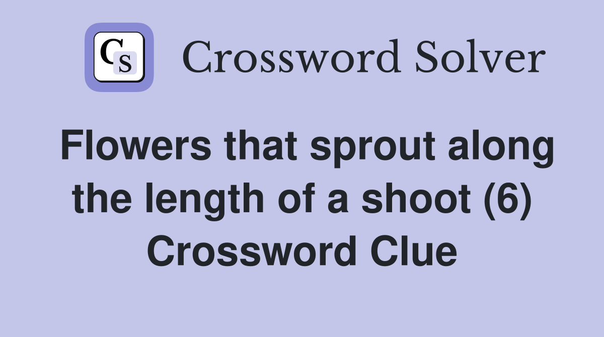 Flowers that sprout along the length of a shoot (6) Crossword Clue