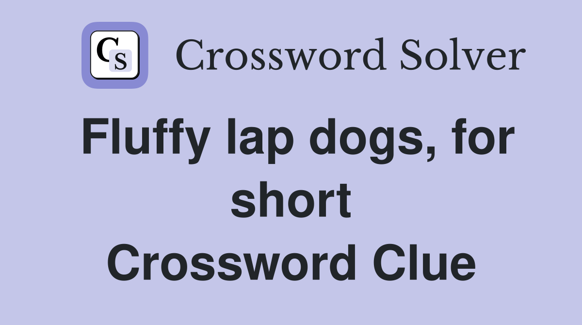 Fluffy lap dogs, for short Crossword Clue