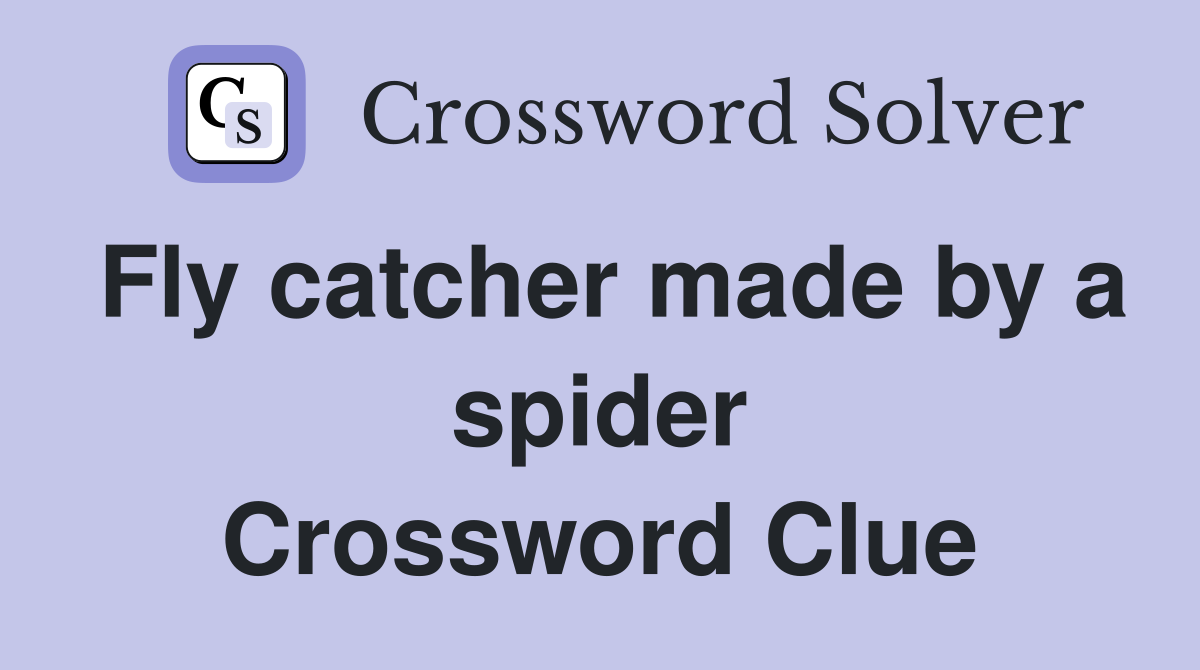 Fly catcher made by a spider Crossword Clue