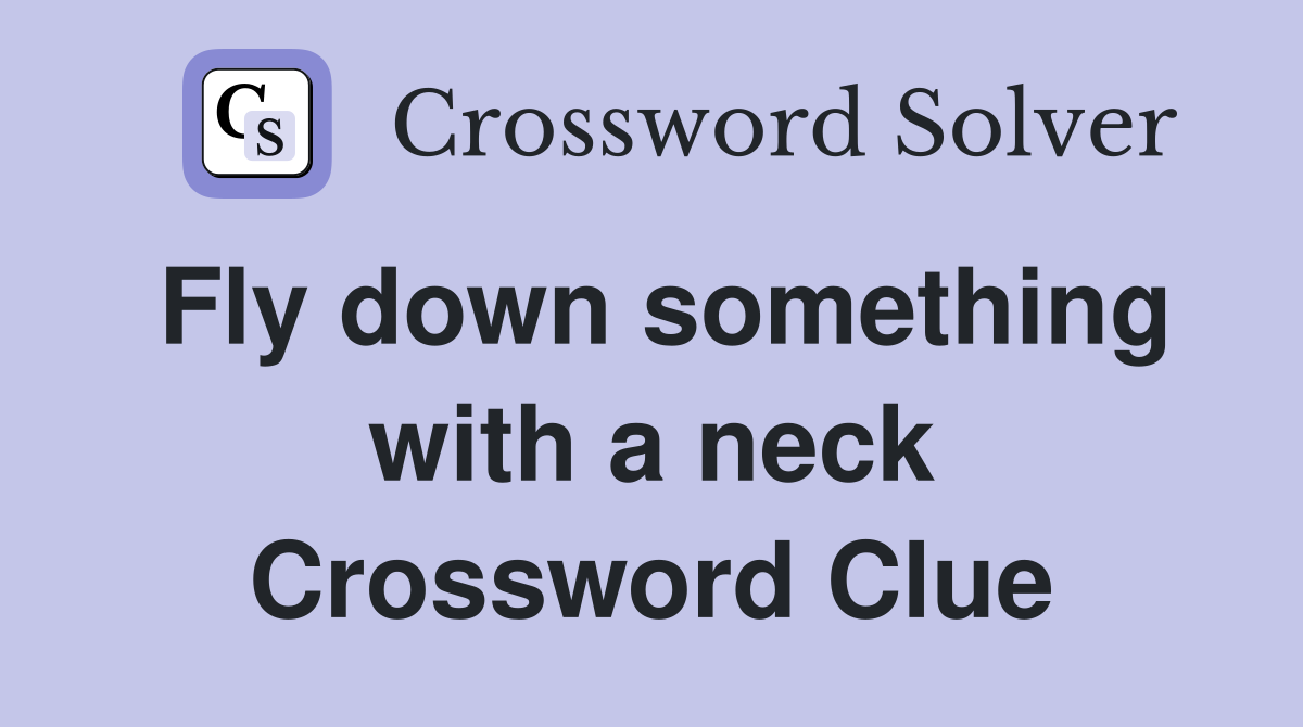 Fly down something with a neck Crossword Clue