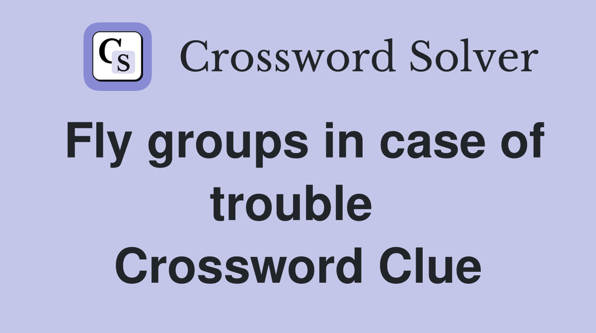 Fly groups in case of trouble  Crossword Clue