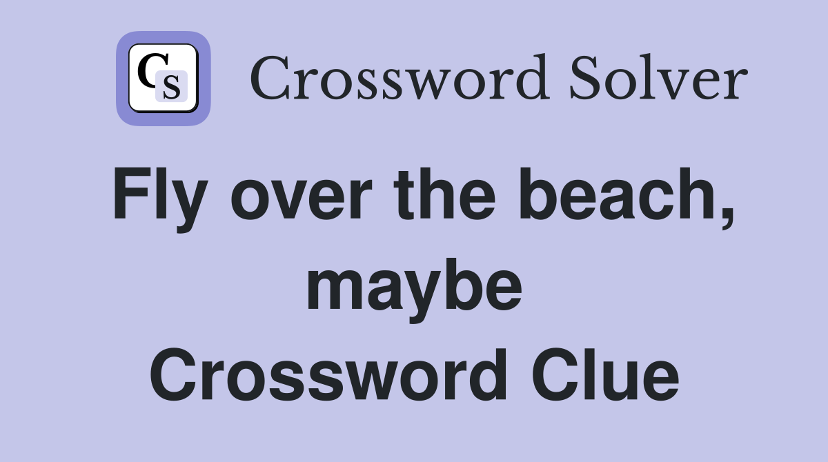 Fly over the beach, maybe Crossword Clue