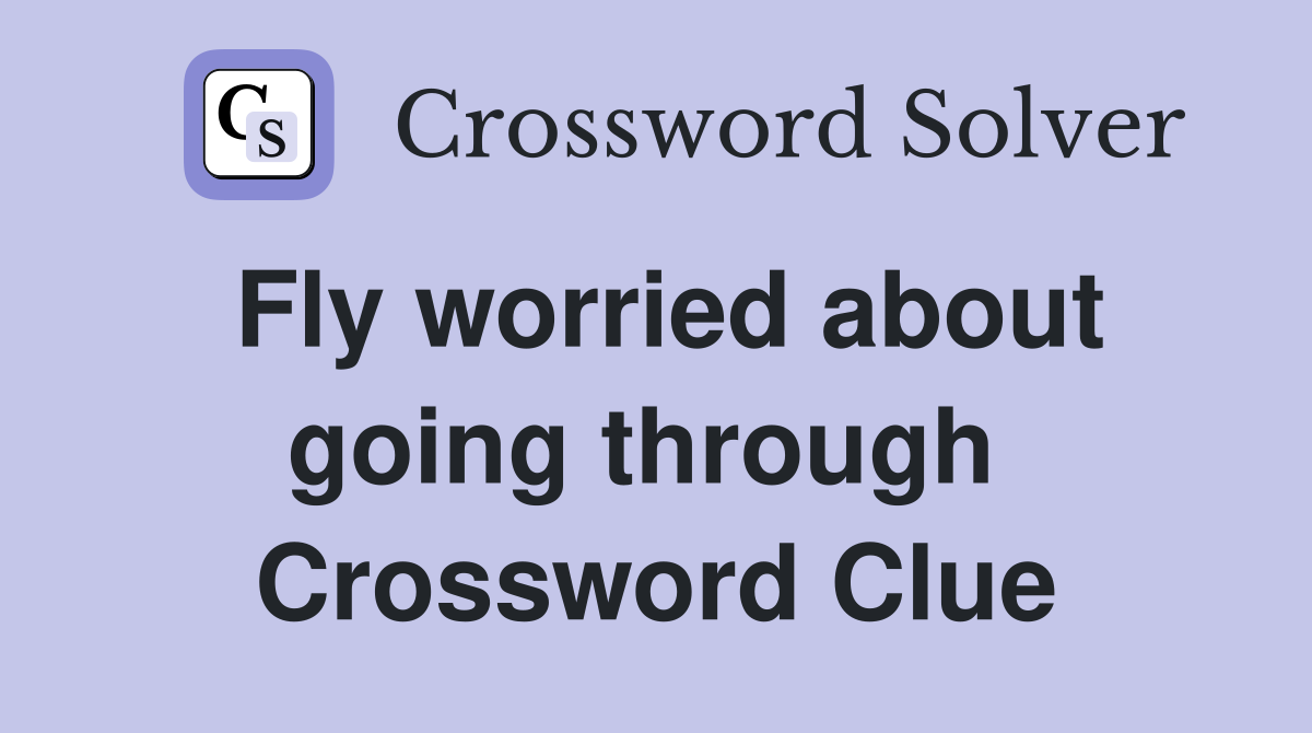Fly worried about going through  Crossword Clue