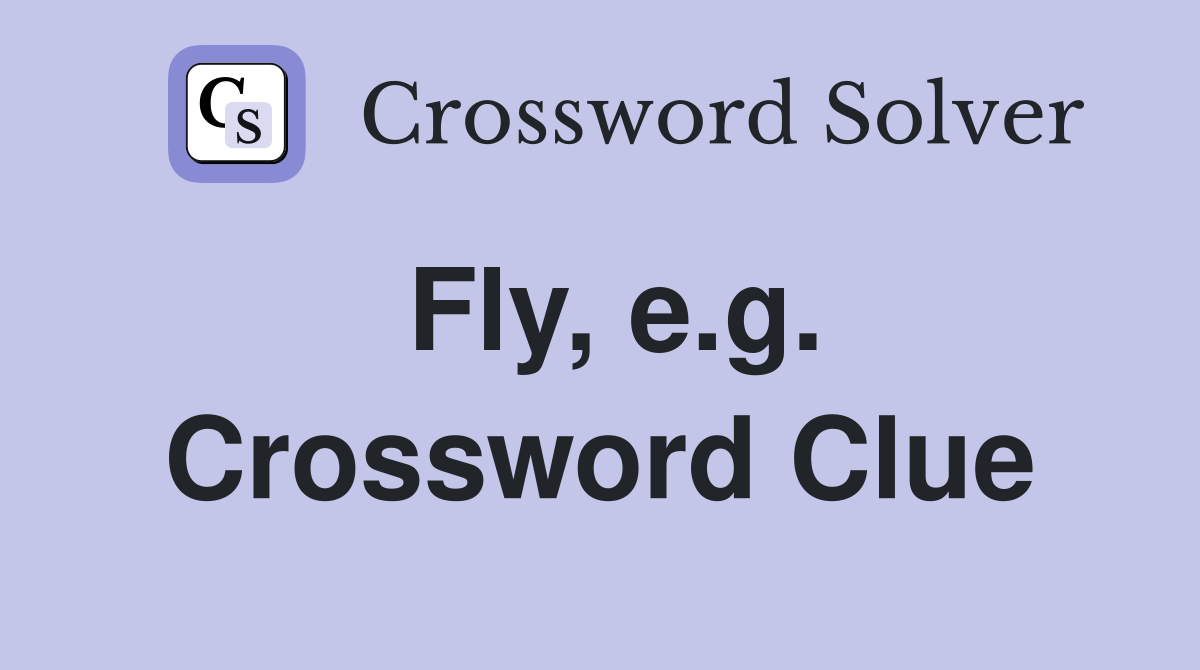 Fly, e.g. Crossword Clue