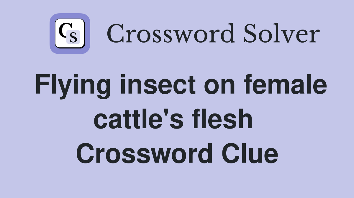 Flying insect on female cattle's flesh  Crossword Clue