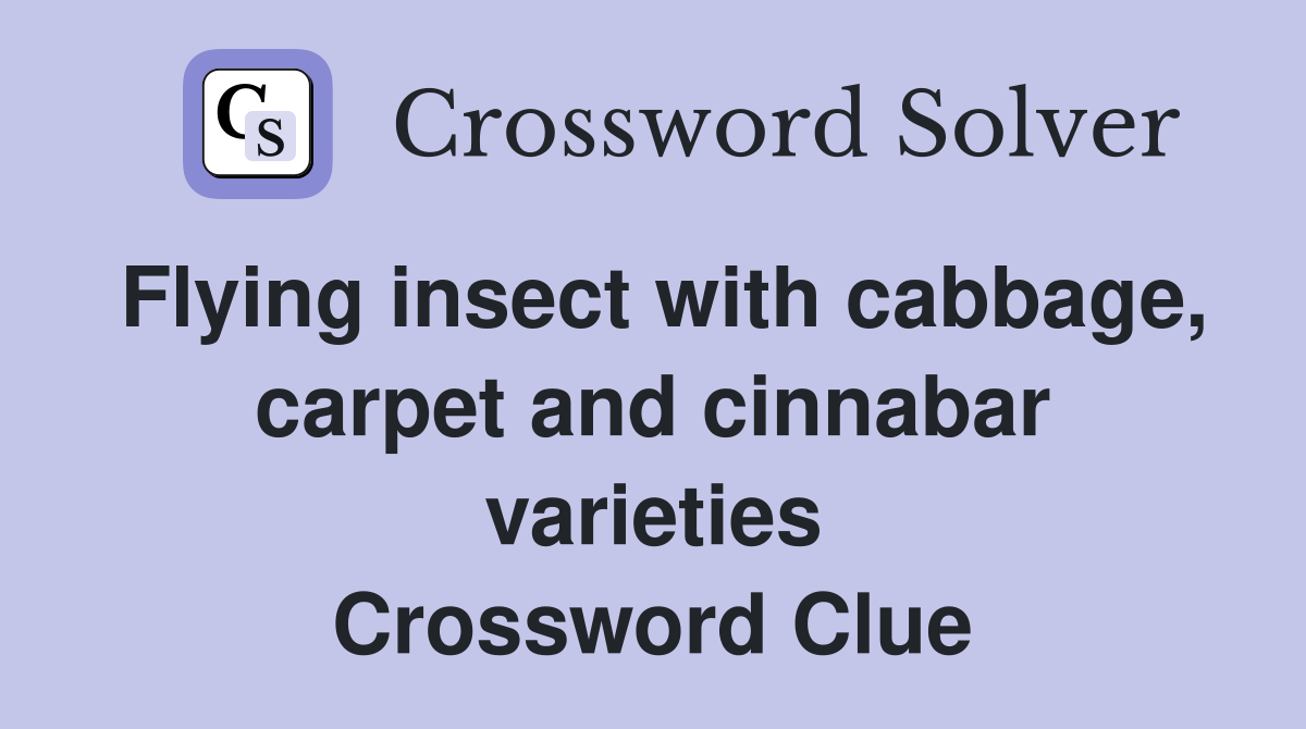 Flying insect with cabbage, carpet and cinnabar varieties Crossword Clue