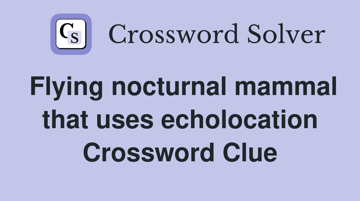 Flying nocturnal mammal that uses echolocation Crossword Clue