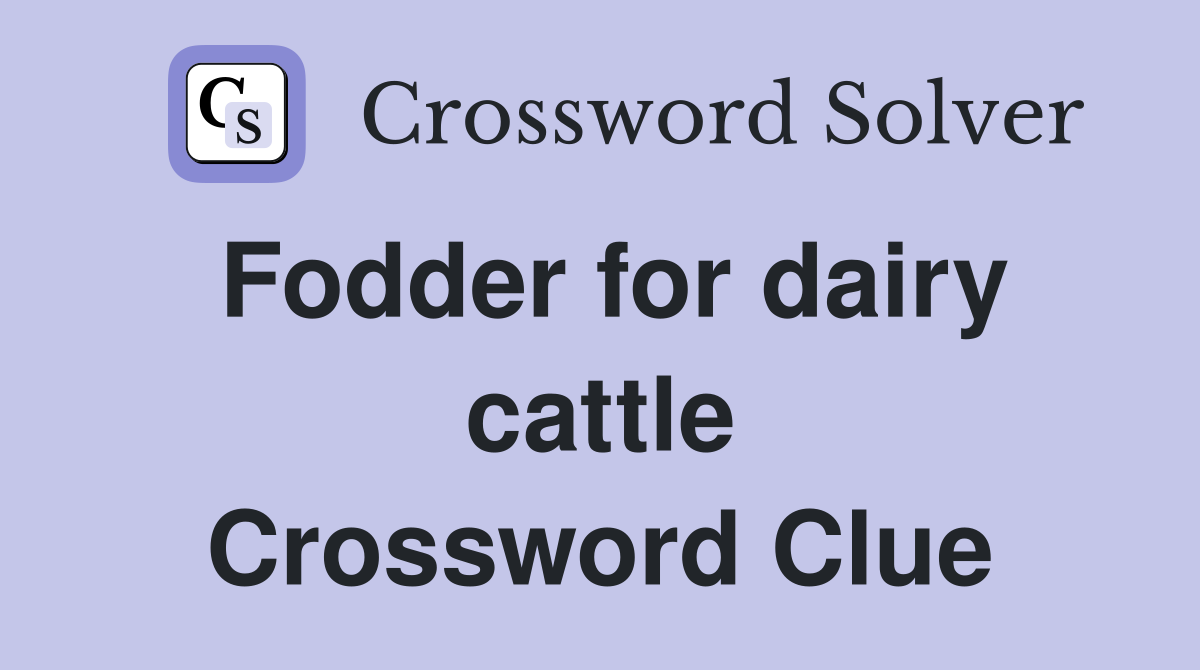 Fodder for dairy cattle Crossword Clue
