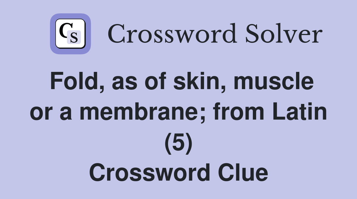 Fold, as of skin, muscle or a membrane; from Latin (5) Crossword Clue