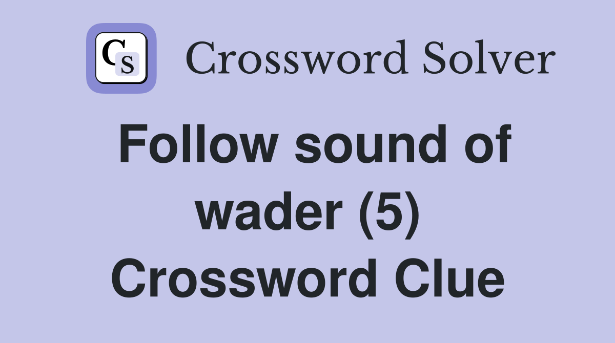 Follow sound of wader (5) Crossword Clue