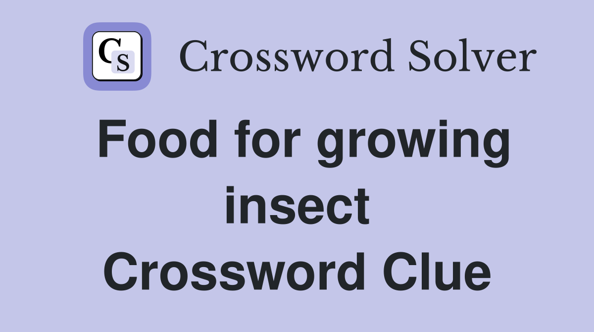 Food for growing insect Crossword Clue