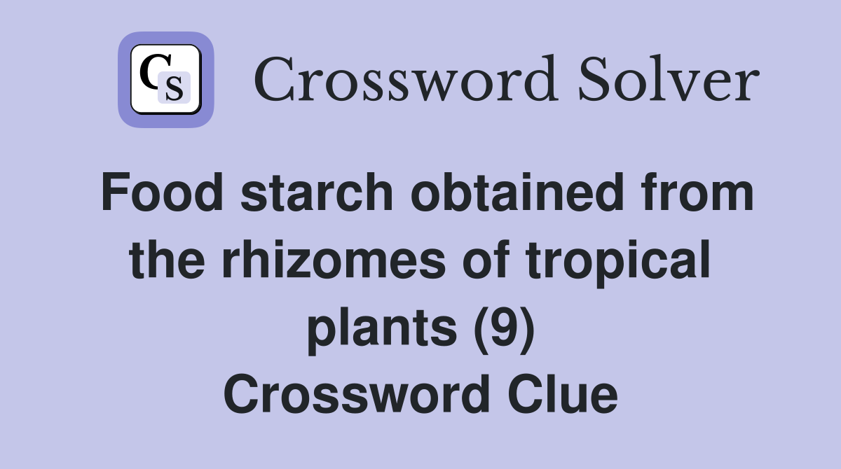Food starch obtained from the rhizomes of tropical plants (9) Crossword Clue
