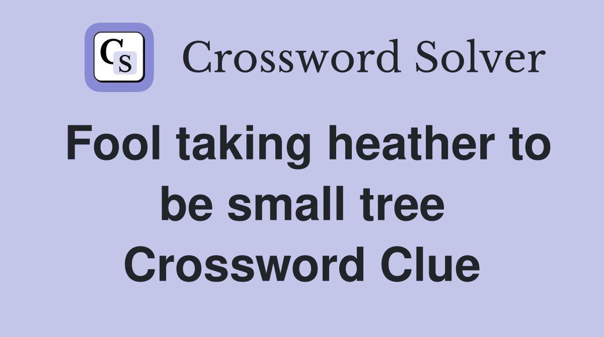 Fool taking heather to be small tree Crossword Clue