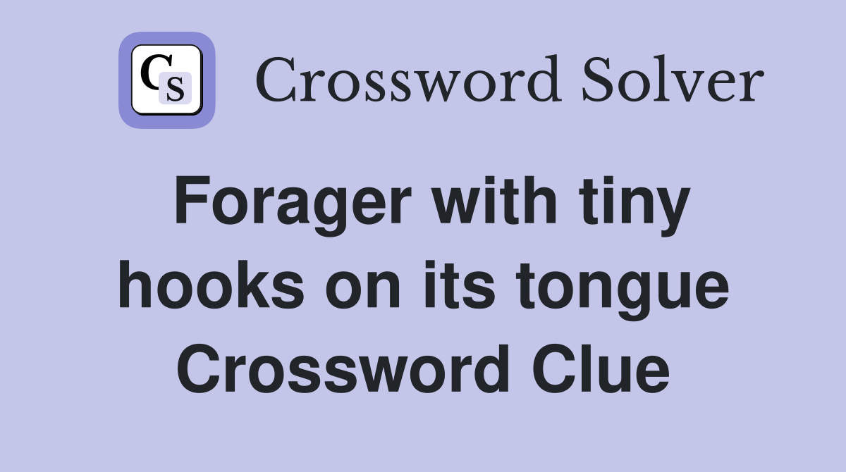 Forager with tiny hooks on its tongue Crossword Clue