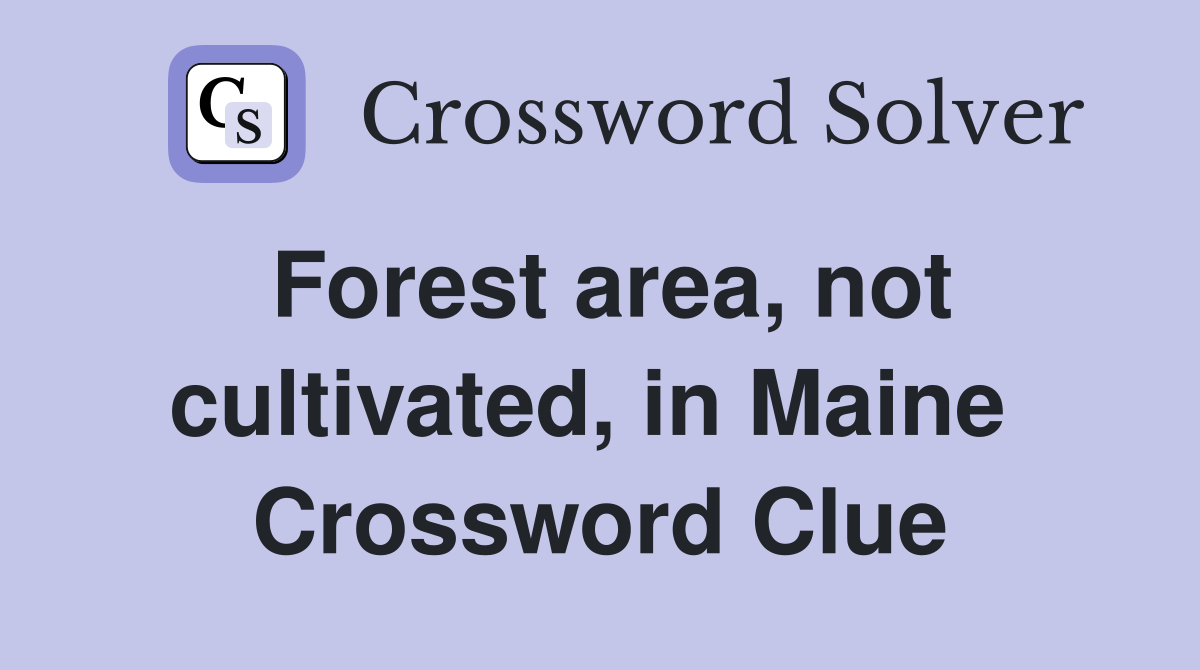 Forest area, not cultivated, in Maine  Crossword Clue