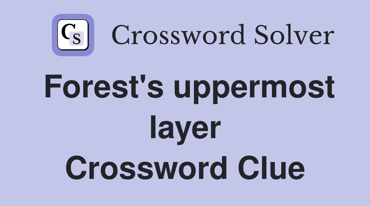 Forest's uppermost layer Crossword Clue