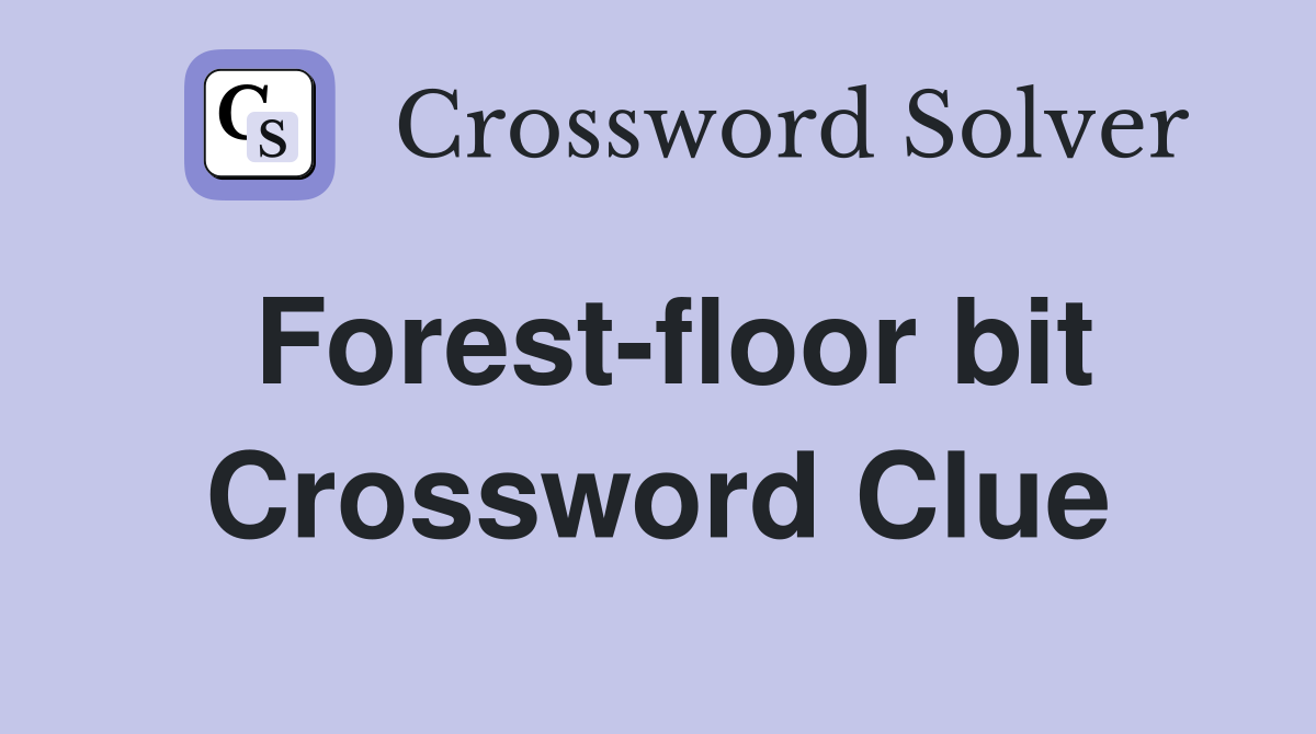 Forest-floor bit Crossword Clue