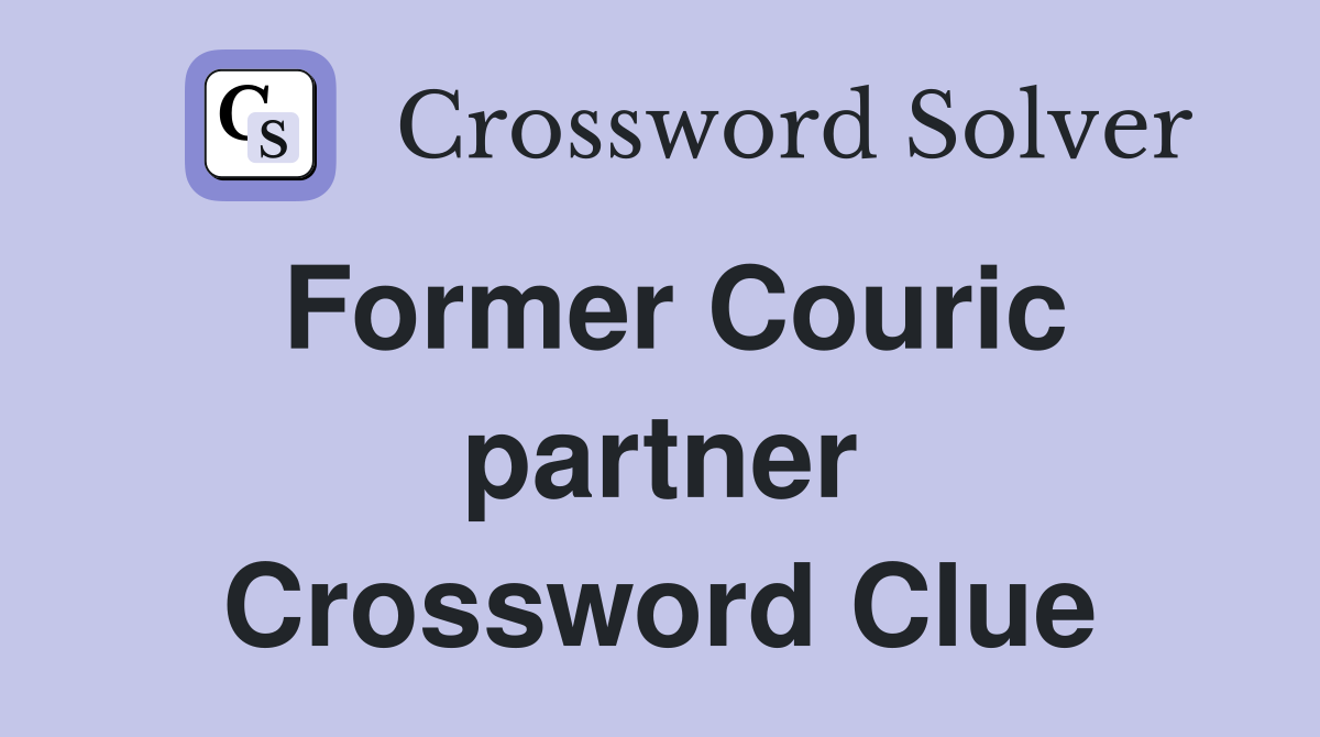 Former Couric partner Crossword Clue